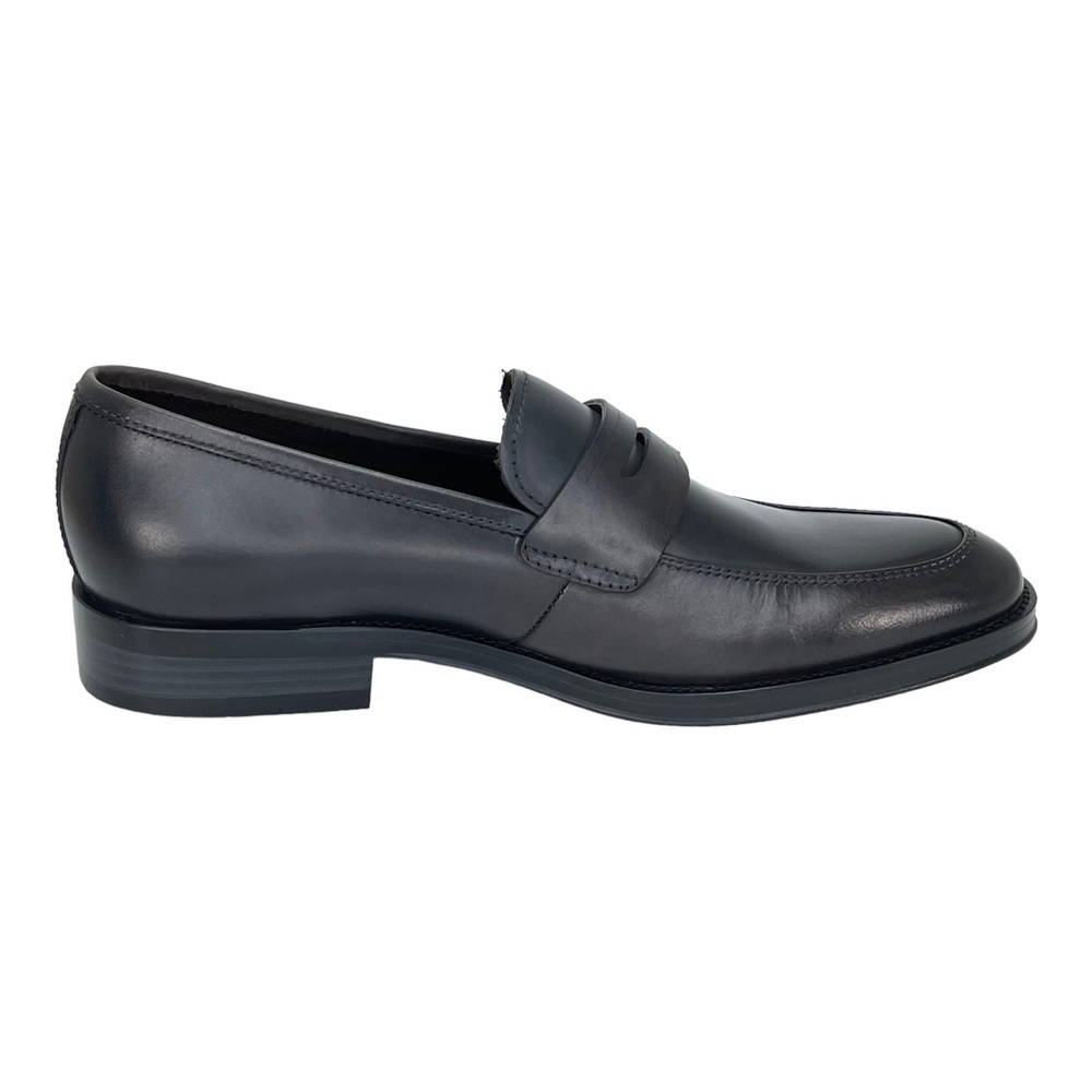 Kenneth Cole Brock Dark Grey Leather Mens Penny Loafers Size 7M - Picture 3 of 10